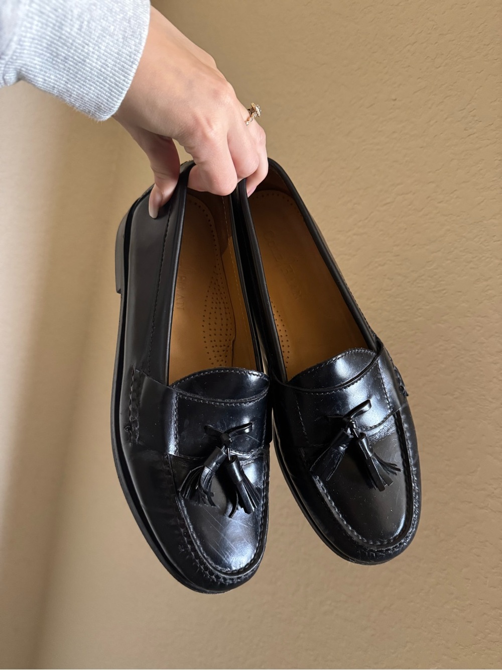 Cole Haan Leather‎ Tassel Loafers Sz 9 - Men Black Business